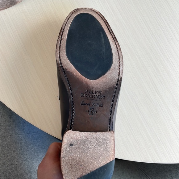 Allen Edmonds Men Size 9.5 EEE Carbon Wooster Street Penny Loafers Leather Shoes - Picture 4 of 5